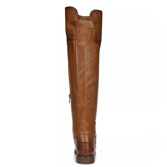 Stylish Franco Sarto Cognac Leather OTK Boots - Picture 8 of 11